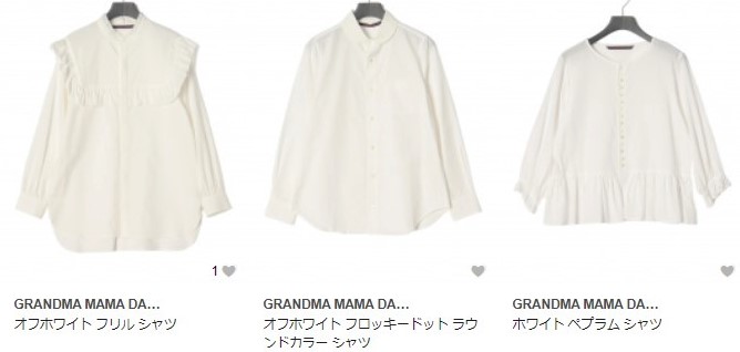 GRANDMA MAMA DAUGHTERのシャツ３点
